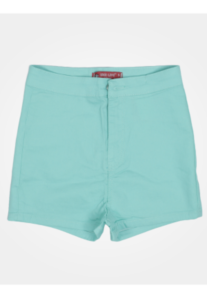 Blugi scurți damă de vară – elastici, mulați, cu buzunare la spate-turcoaz,Engros